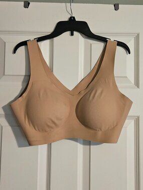 Honeylove Wireless V-Neck Comfort Bra Nude 2X Lightly Worn